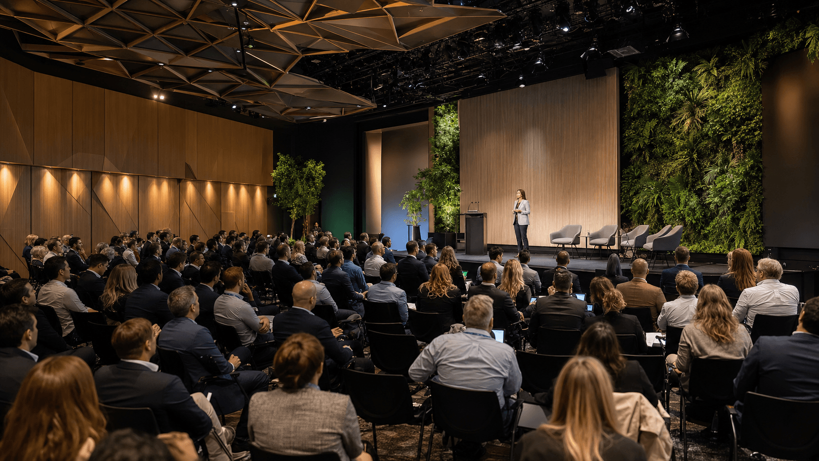 Business conference in a contemporary event venue